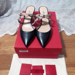 Valentino Garavani Rockstud Leather Wrap Mules